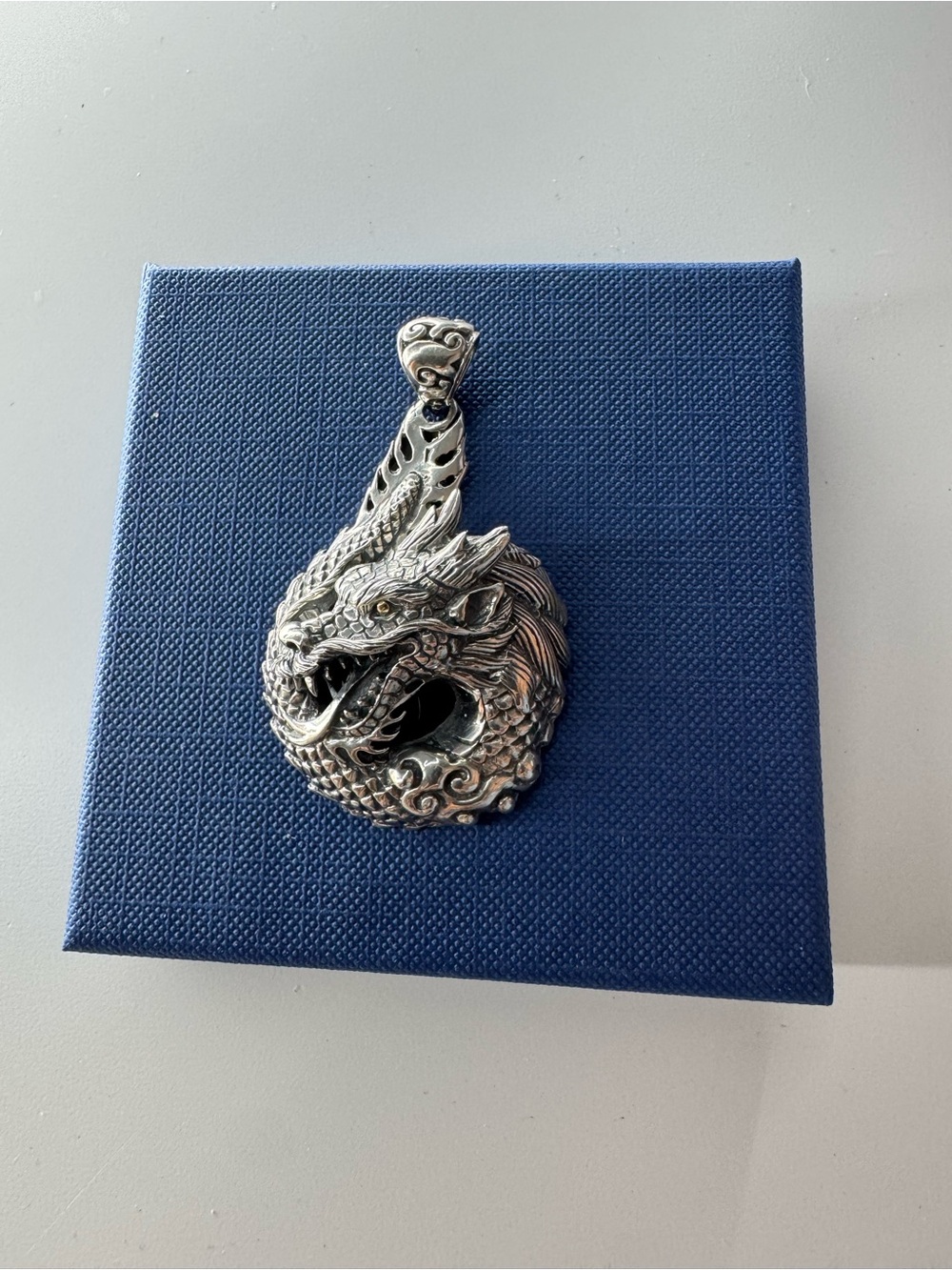 Samuel B. Silver Dragon Head Pendant